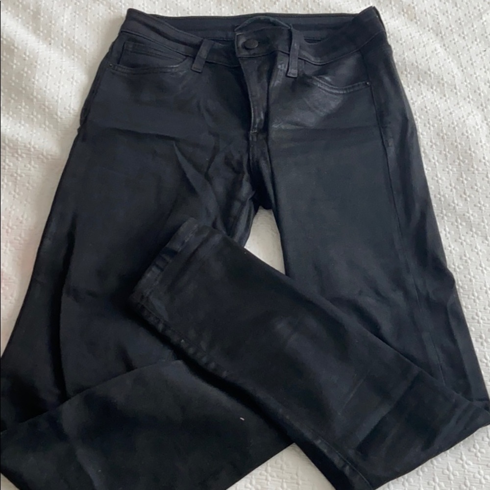 Faux leather joes black jeans